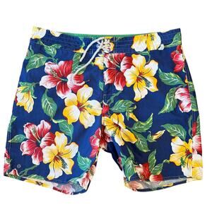 VTG Polo Ralph Lauren Hibiscus Swim Trunks Beach Resort Hawaiian Lined Men’s 34